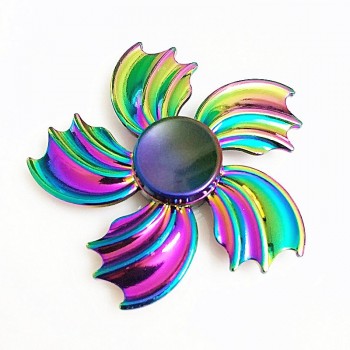 Rainbow Hand Finger Fidget Spinner gyro Eye Electroplate Hybrid Bearing Zilver Zinc Alloy Metal EDC Hand Tri spiner SZJD