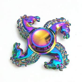 Rainbow Hand Finger Fidget Spinner gyro Eye Electroplate Hybrid Bearing Zilver Zinc Alloy Metal EDC Hand Tri spiner SZJD