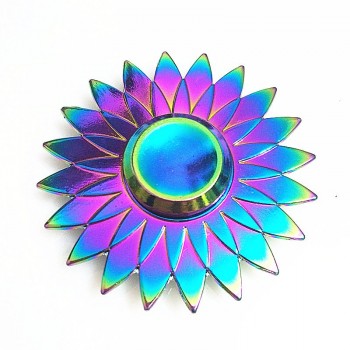 Rainbow Hand Finger Fidget Spinner gyro Eye Electroplate Hybrid Bearing Zilver Zinc Alloy Metal EDC Hand Tri spiner SZJD