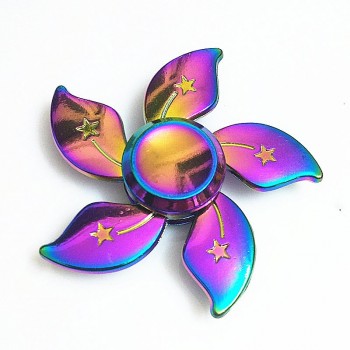 Rainbow Hand Finger Fidget Spinner gyro Eye Electroplate Hybrid Bearing Zilver Zinc Alloy Metal EDC Hand Tri spiner SZJD