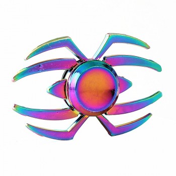 Rainbow Hand Finger Fidget Spinner gyro Eye Electroplate Hybrid Bearing Zilver Zinc Alloy Metal EDC Hand Tri spiner SZJD