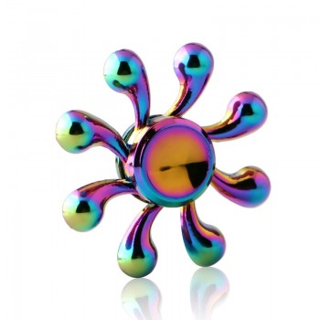 Rainbow Hand Finger Fidget Spinner gyro Eye Electroplate Hybrid Bearing Zilver Zinc Alloy Metal EDC Hand Tri spiner SZJD