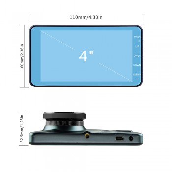 4 IPS Screen Dual Lens Car DVR Loop Recorder + Motion Detection Night Vision Camera HD 1080P Rear View Dash Cam Car Recording