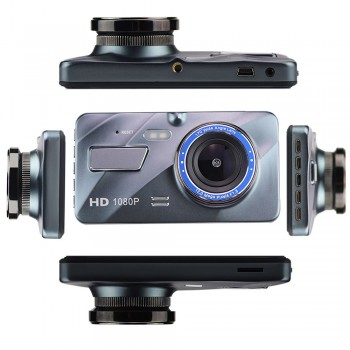 4 IPS Screen Dual Lens Car DVR Loop Recorder + Motion Detection Night Vision Camera HD 1080P Rear View Dash Cam Car Recording