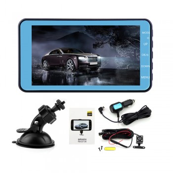 4 IPS Screen Dual Lens Car DVR Loop Recorder + Motion Detection Night Vision Camera HD 1080P Rear View Dash Cam Car Recording
