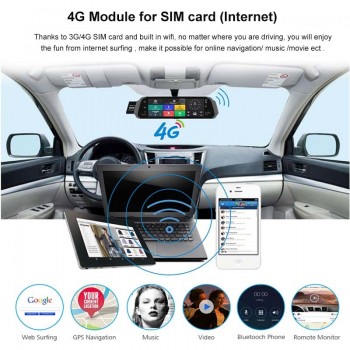 Anstar 4G Registrar Car Camera 1080P Rear View Mirror Dash Cam 10 Dual lens Car DVR Video Recorder ADAS GPS WIFI Android DVRs