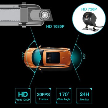 Anstar 4G Registrar Car Camera 1080P Rear View Mirror Dash Cam 10 Dual lens Car DVR Video Recorder ADAS GPS WIFI Android DVRs