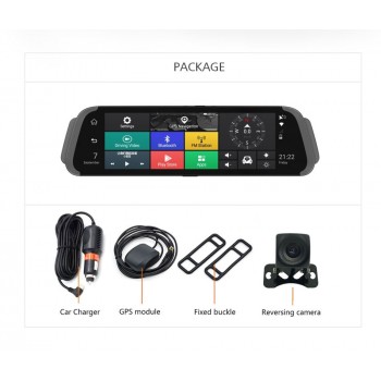 Anstar 4G Registrar Car Camera 1080P Rear View Mirror Dash Cam 10 Dual lens Car DVR Video Recorder ADAS GPS WIFI Android DVRs
