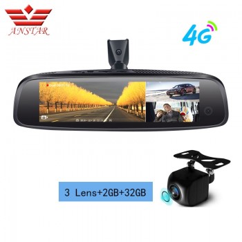 ANSTAR 4G DVR 2GB+32GB With 3 Lens Rear View Mirror Car Dvr FHD 1080P ADAS GPS Registrar Car Recorder 2019 New Updated Version
