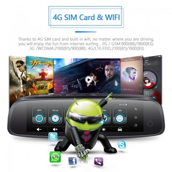 ANSTAR 4G DVR 2GB+32GB With 3 Lens Rear View Mirror Car Dvr FHD 1080P ADAS GPS Registrar Car Recorder 2019 New Updated Version