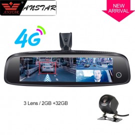 2019 ANSTAR 3CH Cameras Rear View Mirror 2GB+32GB Dash Cam 4G Android Auto Camera HD 1080P GPS WIFI ADAS Registrar Car DVR
