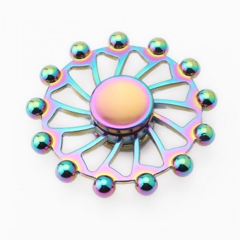 2018 Rainbow Fidget Spinner Metal Triangle Hand Spinner Anti Stress Wheel Finger Spinner Top EDC Sensory Widget Fidget Toys FX16