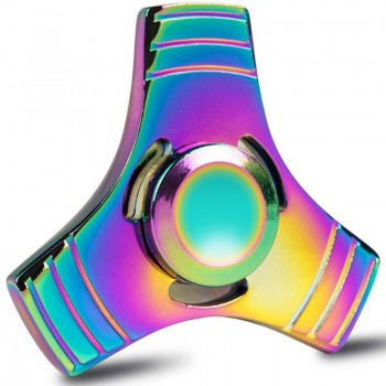 2018 Rainbow Fidget Spinner Metal Triangle Hand Spinner Anti Stress Wheel Finger Spinner Top EDC Sensory Widget Fidget Toys FX16