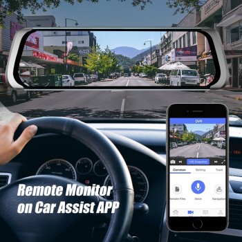 AWESAFE 4G Car DVR 10 Stream Media Dual Lens Video Recorder FHD 1080P Dash cam Android  WiFi GPS ADAS Bluetooth Rearview Mirror