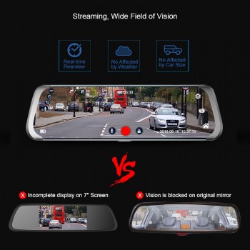 AWESAFE 4G Car DVR 10 Stream Media Dual Lens Video Recorder FHD 1080P Dash cam Android  WiFi GPS ADAS Bluetooth Rearview Mirror