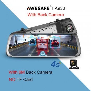 AWESAFE 4G Car DVR 10 Stream Media Dual Lens Video Recorder FHD 1080P Dash cam Android  WiFi GPS ADAS Bluetooth Rearview Mirror
