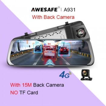 AWESAFE 4G Car DVR 10 Stream Media Dual Lens Video Recorder FHD 1080P Dash cam Android  WiFi GPS ADAS Bluetooth Rearview Mirror