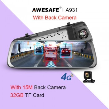 AWESAFE 4G Car DVR 10 Stream Media Dual Lens Video Recorder FHD 1080P Dash cam Android  WiFi GPS ADAS Bluetooth Rearview Mirror