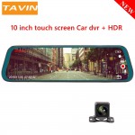 TAVIN Original 10 inch Dash cam touch screen Car dvr Rearview mirror Dash camera Full hd 1080P Video recorder Night vision DVRs