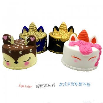 2018 PU slow rebound cake new Squishy unicorn cake decompression toy props
