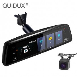 QUIDUX 4G Car DVR 10 Full Touch Android RearView Camera Recorder Mirror GPS Bluetooth WIFI ADAS WIFI RAM 1G/ROM 16G Dash Cam