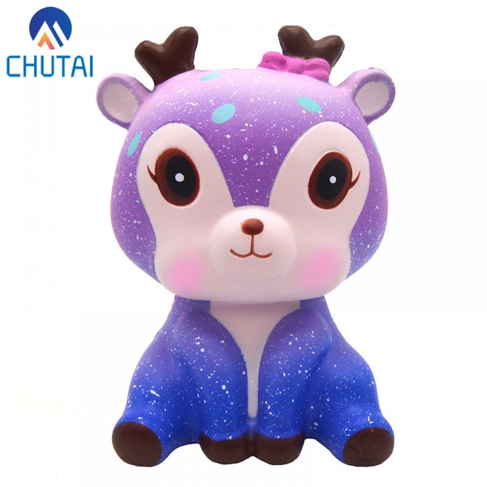 Cute Lovely Galaxy Star Deer Cartoon Animal Squishy Toys Soft Slow Rising Squishy Toys With Good Smell Scented 11*7CM