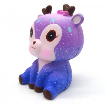 Cute Lovely Galaxy Star Deer Cartoon Animal Squishy Toys Soft Slow Rising Squishy Toys With Good Smell Scented 11*7CM
