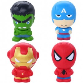 New Cute Super Hero Squishy Spiderman Iron Man Hulk Slow Rising Soft Squeeze Toy Bread Scented Stress Relief for Kid Fun Gift