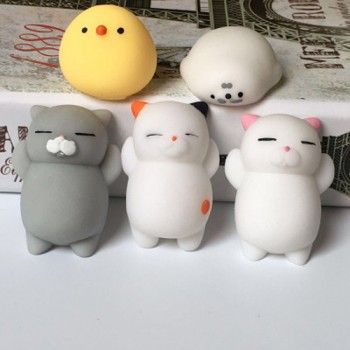 5pcs/pack Squishy Squeeze Cat Mochi Antistress Squishes Soft Ball Squishies Kawaii Animals Anti stress Fun Toys Set for Children
