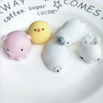 5pcs/pack Squishy Squeeze Cat Mochi Antistress Squishes Soft Ball Squishies Kawaii Animals Anti stress Fun Toys Set for Children