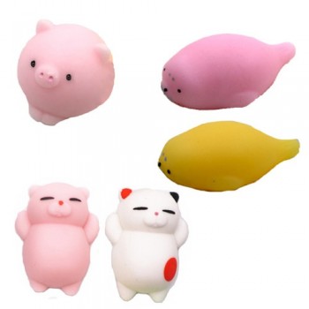 5pcs/pack Squishy Squeeze Cat Mochi Antistress Squishes Soft Ball Squishies Kawaii Animals Anti stress Fun Toys Set for Children
