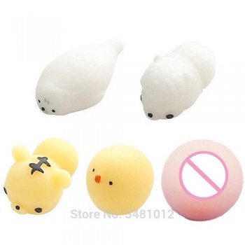 5pcs/pack Squishy Squeeze Cat Mochi Antistress Squishes Soft Ball Squishies Kawaii Animals Anti stress Fun Toys Set for Children