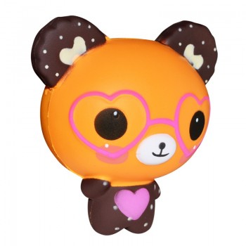 Jumbo Kawaii Squishy Love Cute Glasses Bear Scented Squishy Charm Super Slow Rising Squeeze Toys Stress Reliever Toy 12*11*6CM