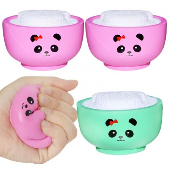 Jumbo Kawaii Simulated Food Rice Bear Squishy Bread PU Slow Rising Cream Scented Squeeze Toys Stress Relief Toy Gift 4.5*10CM