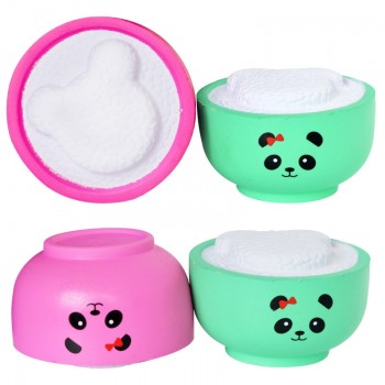 Jumbo Kawaii Simulated Food Rice Bear Squishy Bread PU Slow Rising Cream Scented Squeeze Toys Stress Relief Toy Gift 4.5*10CM
