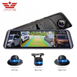 ANSTAR 10Screen ADAS Car DVR With 4 Cameras 4G FHD1080P Media Rearview Mirror 360 Degree Blind Zone Mirror Recorder Dash Cam