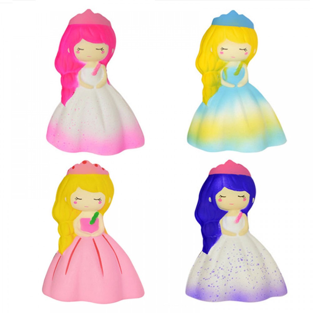Jumbo Kawaii Princess Girl Doll Squishy Slow Rising Soft Squeeze Toy Bread Cake Scented Stress Relief Fun for Kid Xmas Gift
