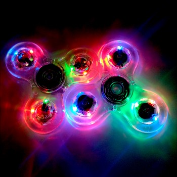 LED Light Fidgets Spinner Finger ABS EDC Hand Spinner Tri for Kids Autism ADHD Anxiety Stress Relief Focus Clear Handspinner