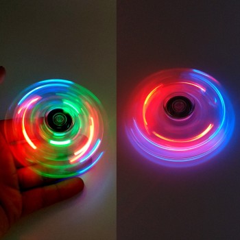 LED Light Fidgets Spinner Finger ABS EDC Hand Spinner Tri for Kids Autism ADHD Anxiety Stress Relief Focus Clear Handspinner