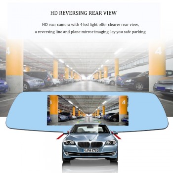 HGDO car dvr camera 5 Touch Screen rearview mirror auto dvrs dual lens recorder registrator FHD 1080p night vision dash cam