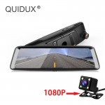 QUIDUX S9 Car Rearview Mirror 10 inch Touch Screen 1200MP DDR3 2G DVR Bluetooth Rear also1080P Vedio Recorder Dashcam Car Camera