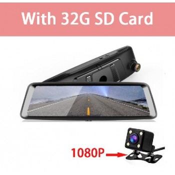 QUIDUX S9 Car Rearview Mirror 10 inch Touch Screen 1200MP DDR3 2G DVR Bluetooth Rear also1080P Vedio Recorder Dashcam Car Camera