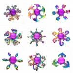 sale Rainbow Hand spinner Finger Fidget Spinner Eye Electroplate Hybrid Bearing Zilver Zinc Alloy Metal EDC Hand Tri spiner SZJD