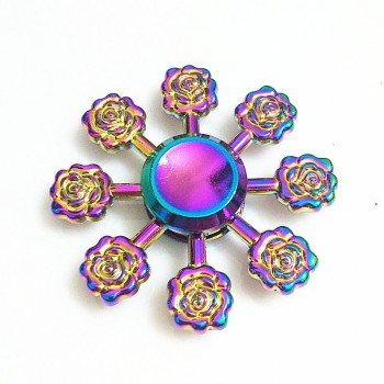 sale Rainbow Hand spinner Finger Fidget Spinner Eye Electroplate Hybrid Bearing Zilver Zinc Alloy Metal EDC Hand Tri spiner SZJD