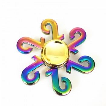 sale Rainbow Hand spinner Finger Fidget Spinner Eye Electroplate Hybrid Bearing Zilver Zinc Alloy Metal EDC Hand Tri spiner SZJD