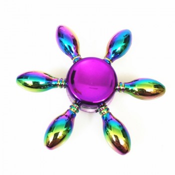 sale Rainbow Hand spinner Finger Fidget Spinner Eye Electroplate Hybrid Bearing Zilver Zinc Alloy Metal EDC Hand Tri spiner SZJD