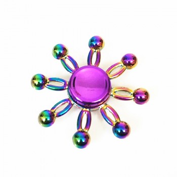 sale Rainbow Hand spinner Finger Fidget Spinner Eye Electroplate Hybrid Bearing Zilver Zinc Alloy Metal EDC Hand Tri spiner SZJD