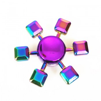 sale Rainbow Hand spinner Finger Fidget Spinner Eye Electroplate Hybrid Bearing Zilver Zinc Alloy Metal EDC Hand Tri spiner SZJD