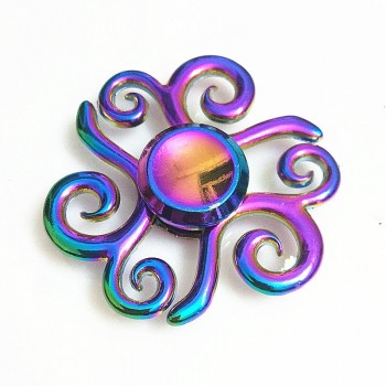 sale Rainbow Hand spinner Finger Fidget Spinner Eye Electroplate Hybrid Bearing Zilver Zinc Alloy Metal EDC Hand Tri spiner SZJD