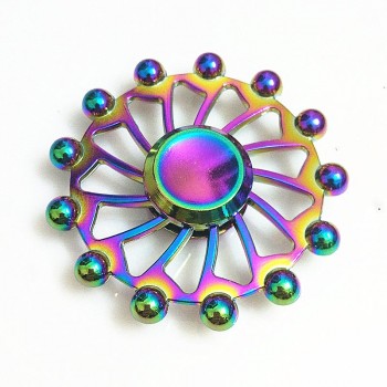 sale Rainbow Hand spinner Finger Fidget Spinner Eye Electroplate Hybrid Bearing Zilver Zinc Alloy Metal EDC Hand Tri spiner SZJD